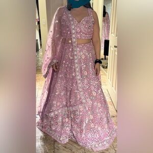 Beautiful beaded sequin two piece gown set - lehenga bridal Quinceañera size 42